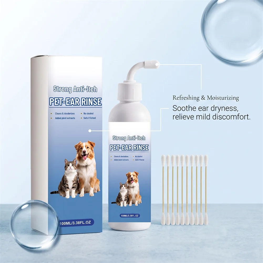 Ear Cleaner For Dogs And Cats Eliminates Odor And Earwax Buildup Provides Immediate Itch Relief Sensitive Ear Gentle Cleaning