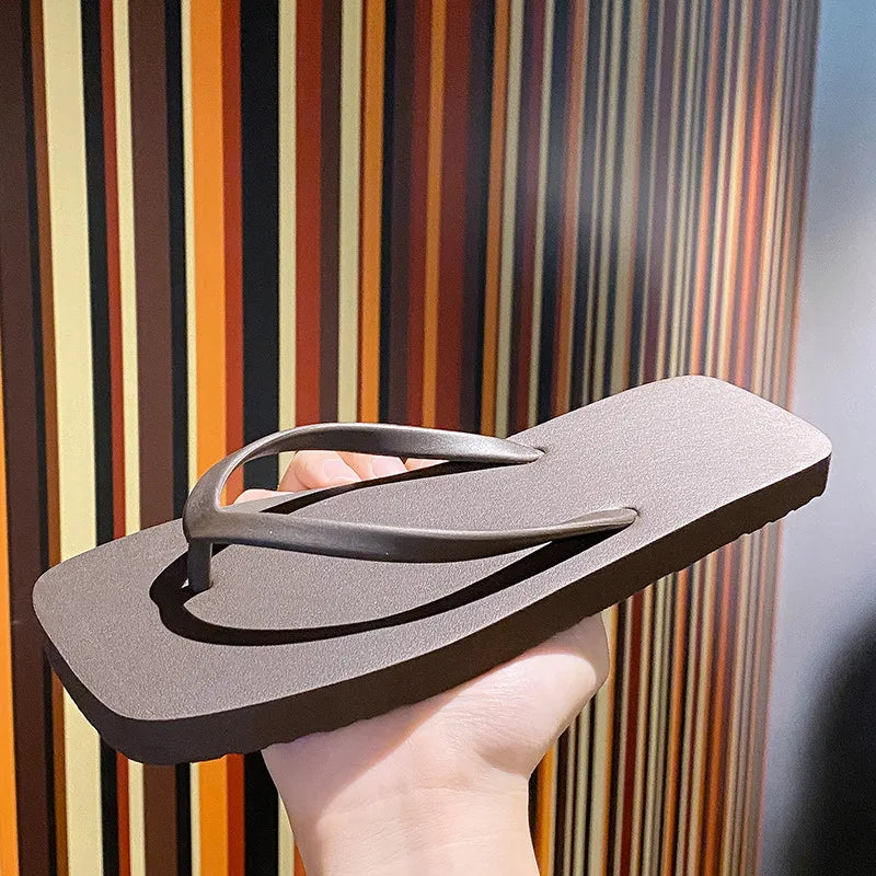 Casual Men Flat Slippers Flip Flops Thick Sole Comfortable Outdoor Beach Sandals Non-Slip Shoes 2024 Indoor Shower Zapatos