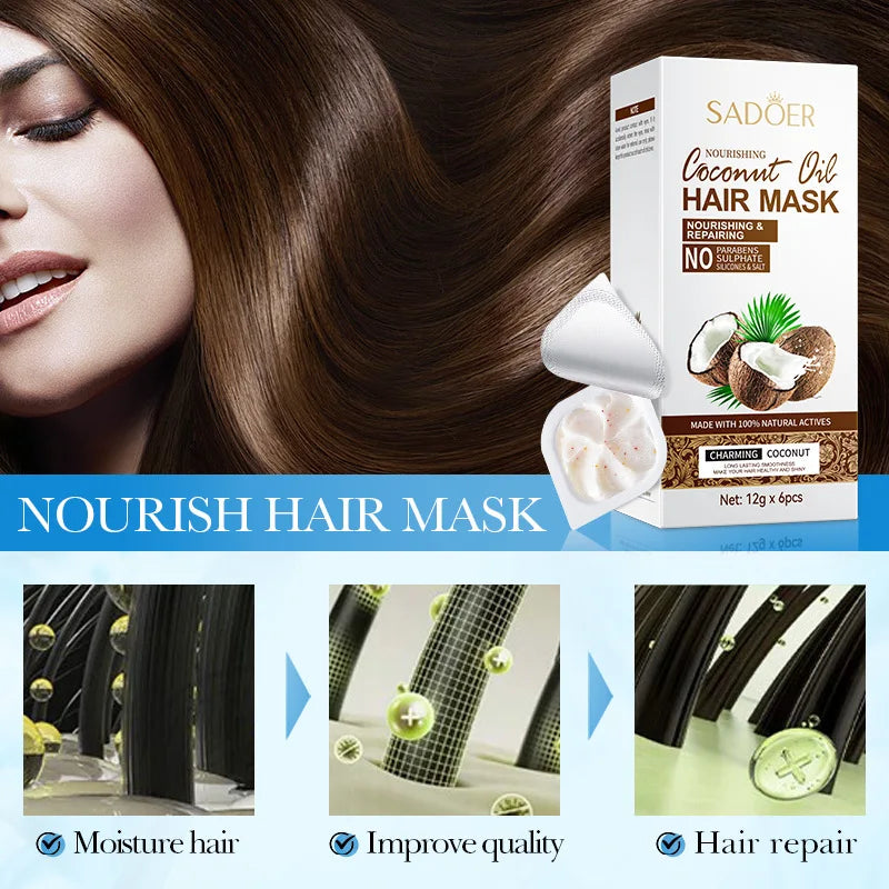 Keratin Hair Treatment Deep Repair Conditioning Hair Mask Essence for Dry Damage Frizzy Hair Soft Smooth Shiny Healthy Hair Care