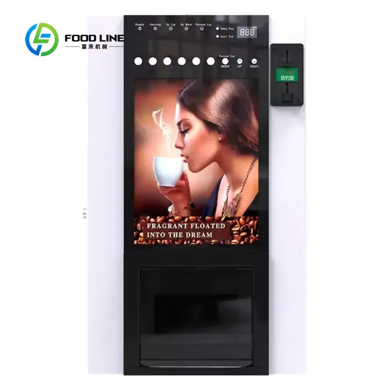 Automatic Espresso Coffee Machine, Commercial Fully Automatic Self-service Coffee Vending Machine for Office Cafe Public Places