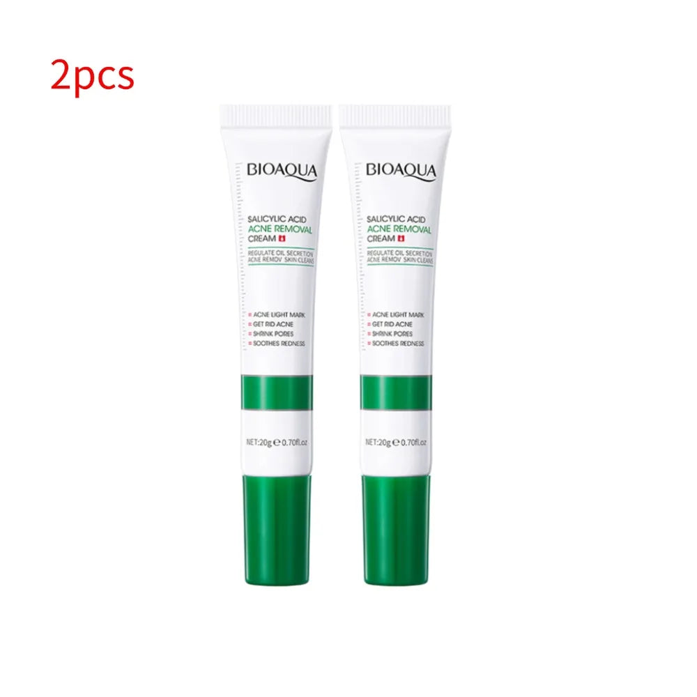 BIOAOUA Salicylic Acid Acne Cream Shrink Pore Cream Elimination Large Pores Remove Blackehead Repairing Skin Care Facial Cream