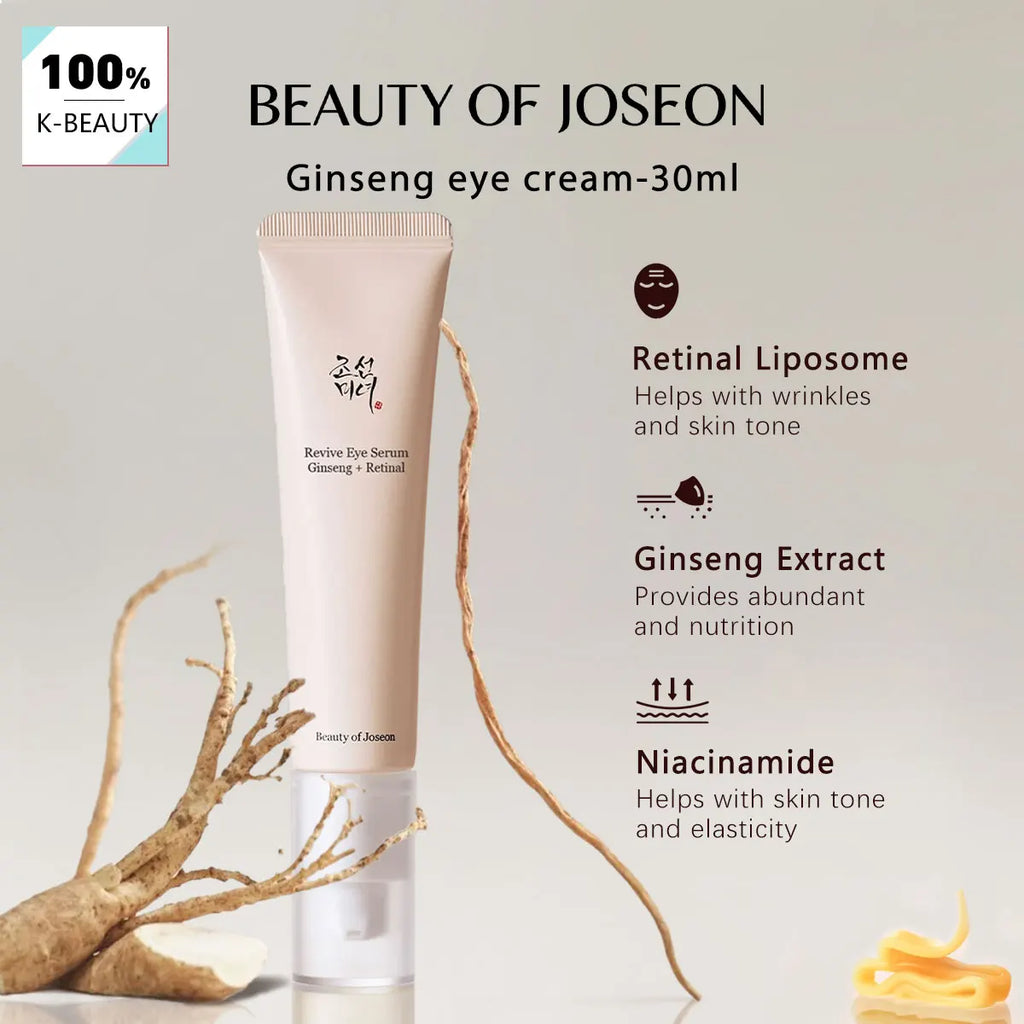 BEAUTY OF JOSEON Ginseng Eye Cream 30ml,Gentle&Non-Irritating,Fast Absorbing,Lightweight Eye Care,Korean Skincare,Korean Makeup