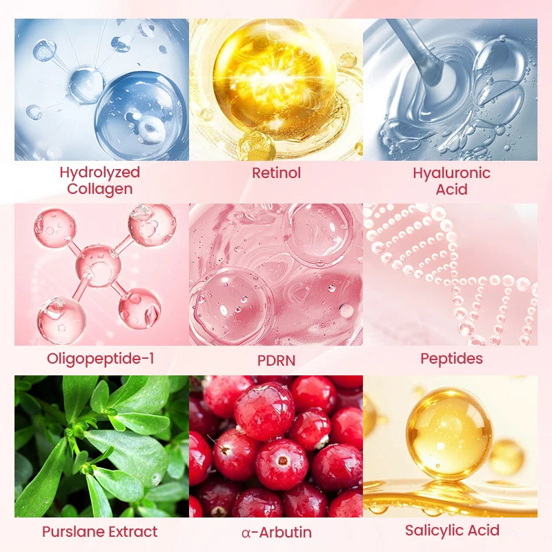 Korean Skincare Pink Intensive Deep Collagen Face Serum with Copper Peptides & Multi Peptides Hydrating Facial Serum for Skin Ca