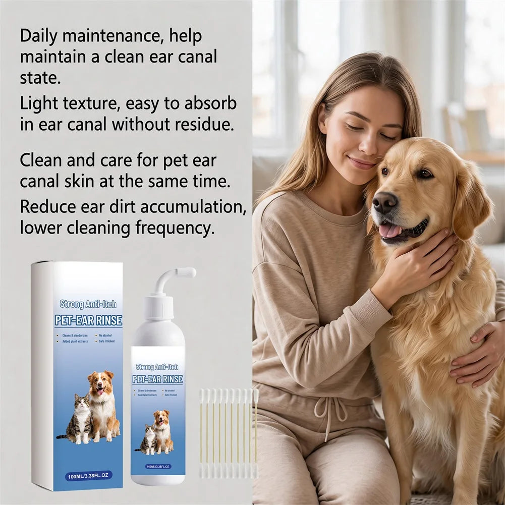 Ear Cleaner For Dogs And Cats Eliminates Odor And Earwax Buildup Provides Immediate Itch Relief Sensitive Ear Gentle Cleaning