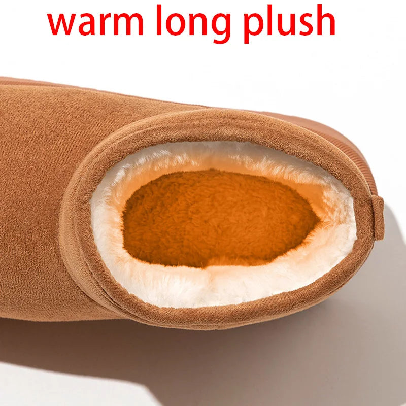 Women Non Slip Thick Bottom Brand Snow Boots Winter 2026 Comfort Platform Warm Plush Ankle Boots Women's Cotton Short Booties