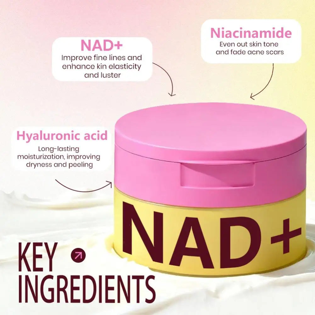 Korean Centella Asiatica 100pcs Soaked Polishing Cotton Pads & NAD+ Anti-Aging Cream, Skin Rejuvenation, Enhance Skin Elasticity