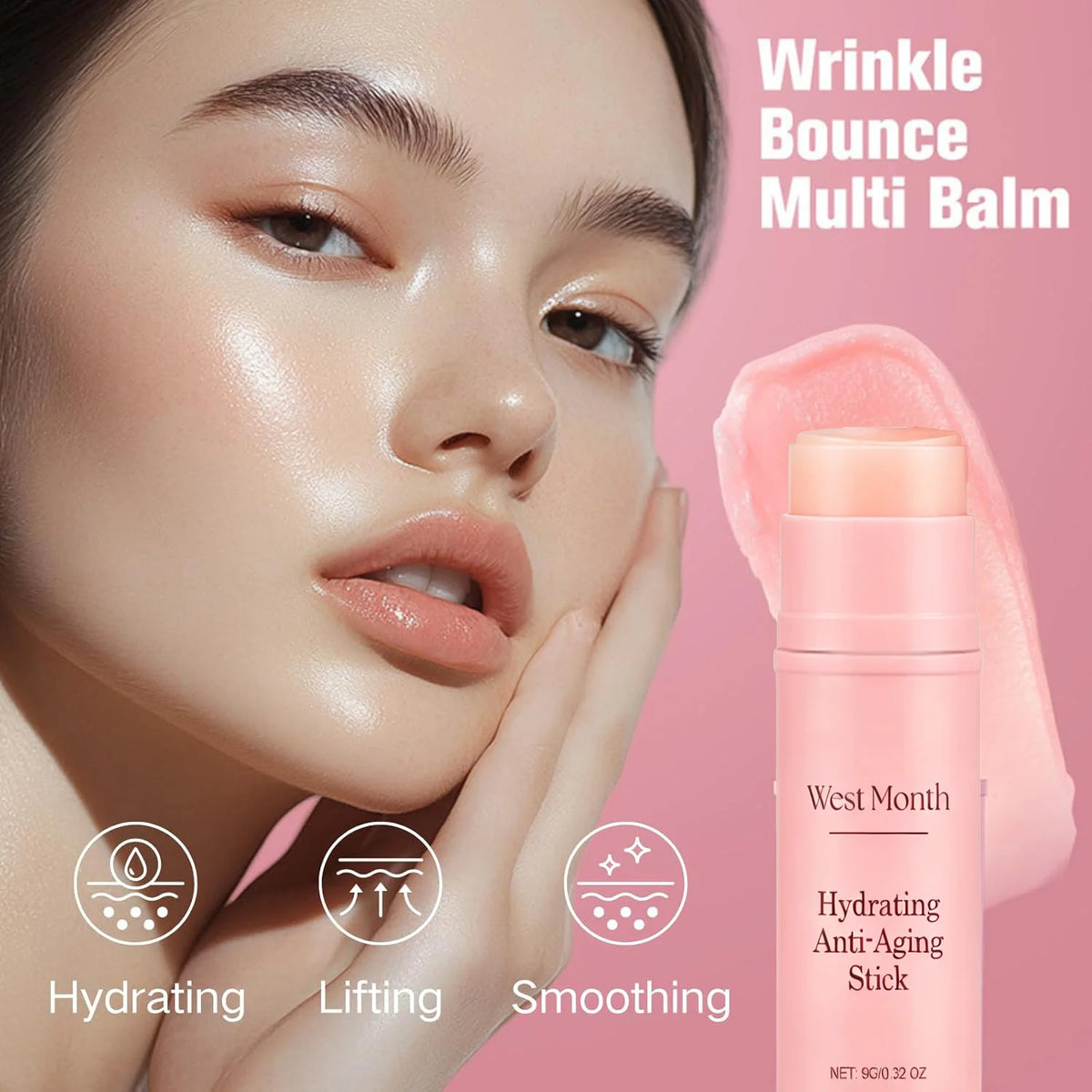 Collagen Multi Bounce Balm Stick – Firming & Lifting, Wrinkle Removal Brightening Facial Dull Skin Moisturizing Skin Care Korean