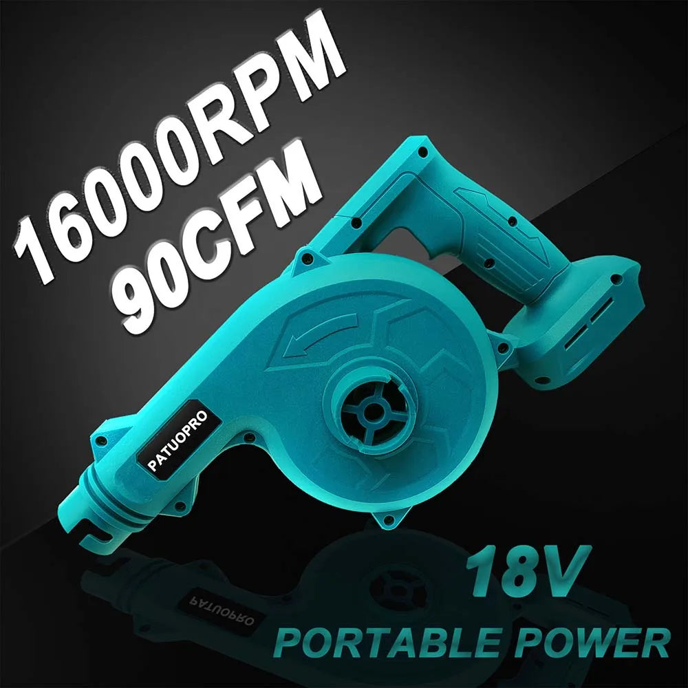 PATUOPRO 2 In 1 Cordless Electric Blower Suction Leaf Computer Dust Collector Snow Blowing For Makita 18V Battery（No Battery）