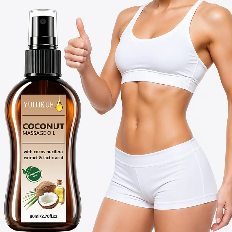 Coconut Massage Oil Natural Cocos Nucifera Extract Non Greasy Hydrating Skin Care Oil For Back Knee Elbow Ankle Joint Massage