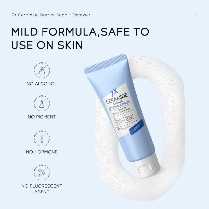 7X Ceramide Barrier Repair Facial Cleanser 100g,Deep Cleaning Oil Control Face Cleanser,Moisturizer  Nourish Korean Cosmetics