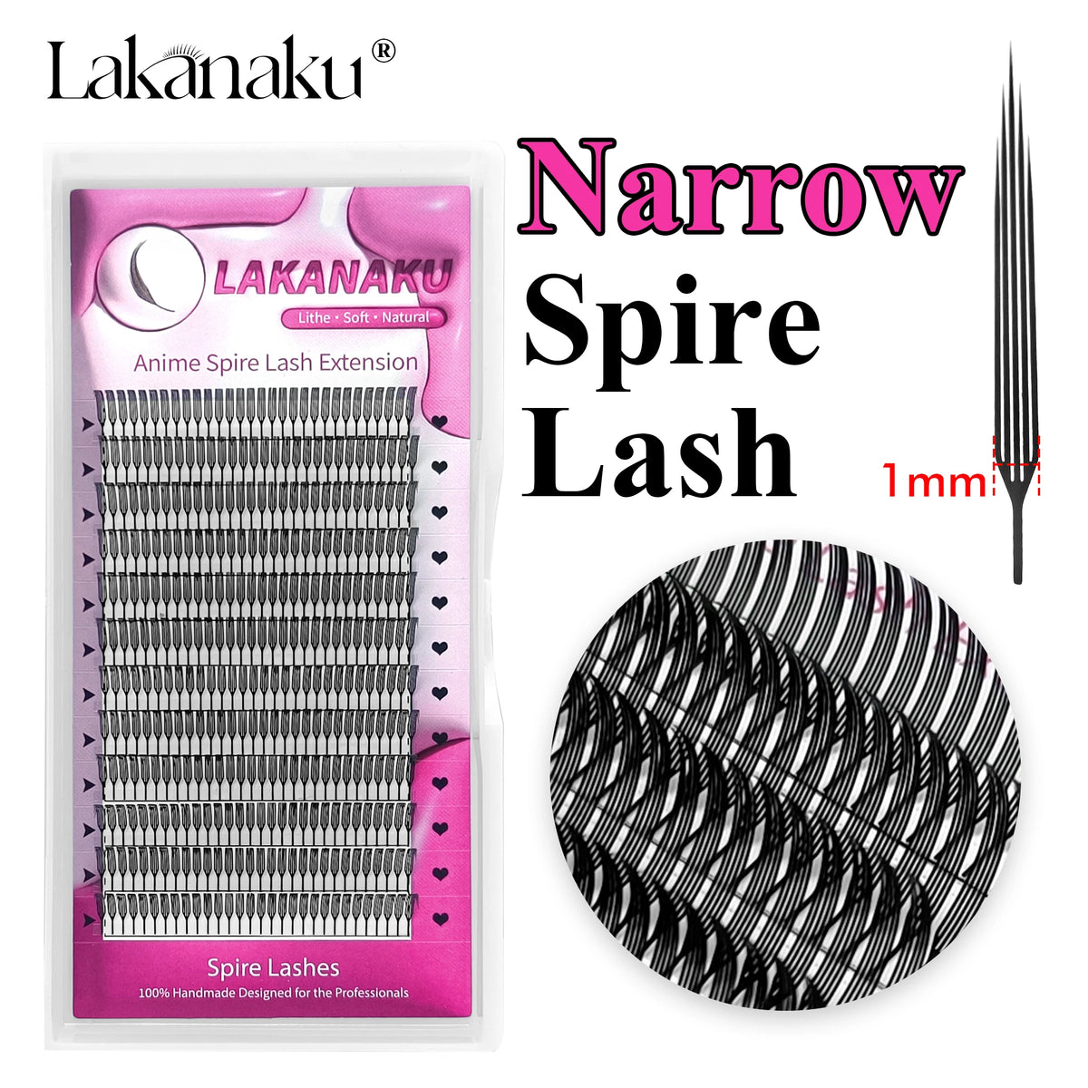 LAKANAKU Lasery Troqueladas Pestañas Narrow Spire Lashes Technological Fibers Anime Spike Eyelashes