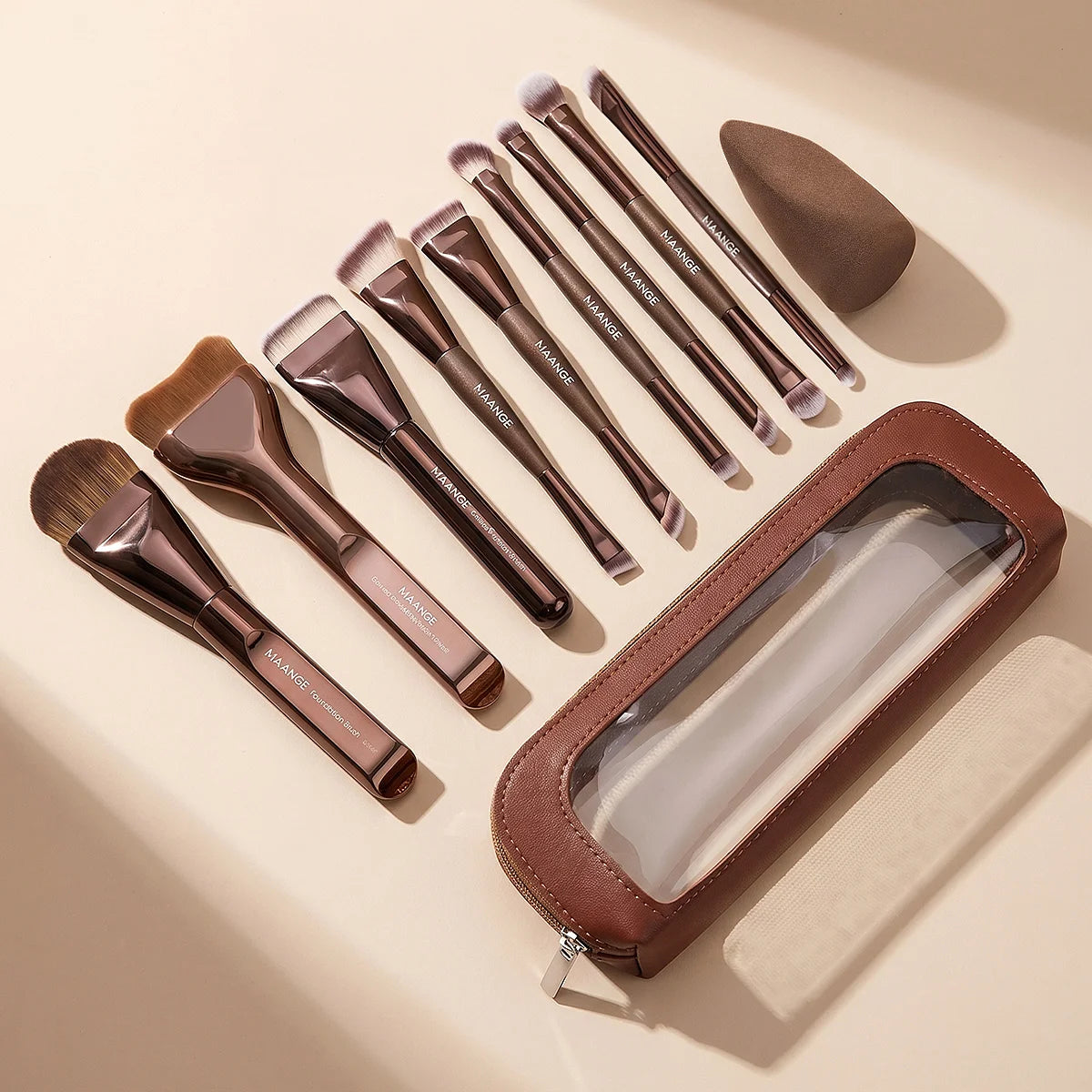 MAANGE 11pcs Makeup Brush Set Foundation Brush Concealer Brush Contour Brush Ultra Thin Foundation Makeup Facial Mask Brush