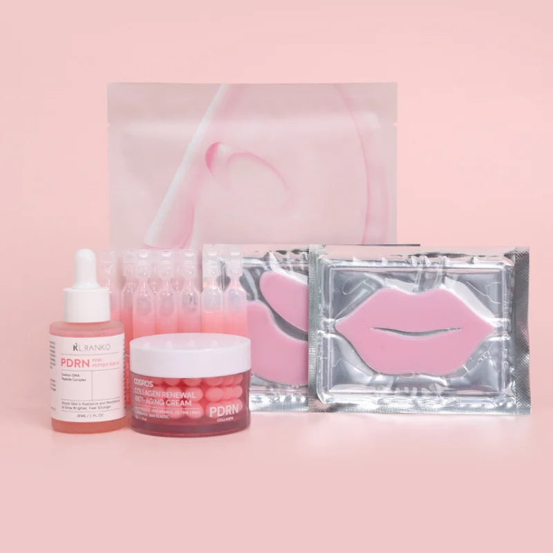 Pdrn Pink Facial Skincare Set Collagen Capsule Cream Single-use Serum Facial Mask, Eye Mask Moisturizing Water Korean Skincare