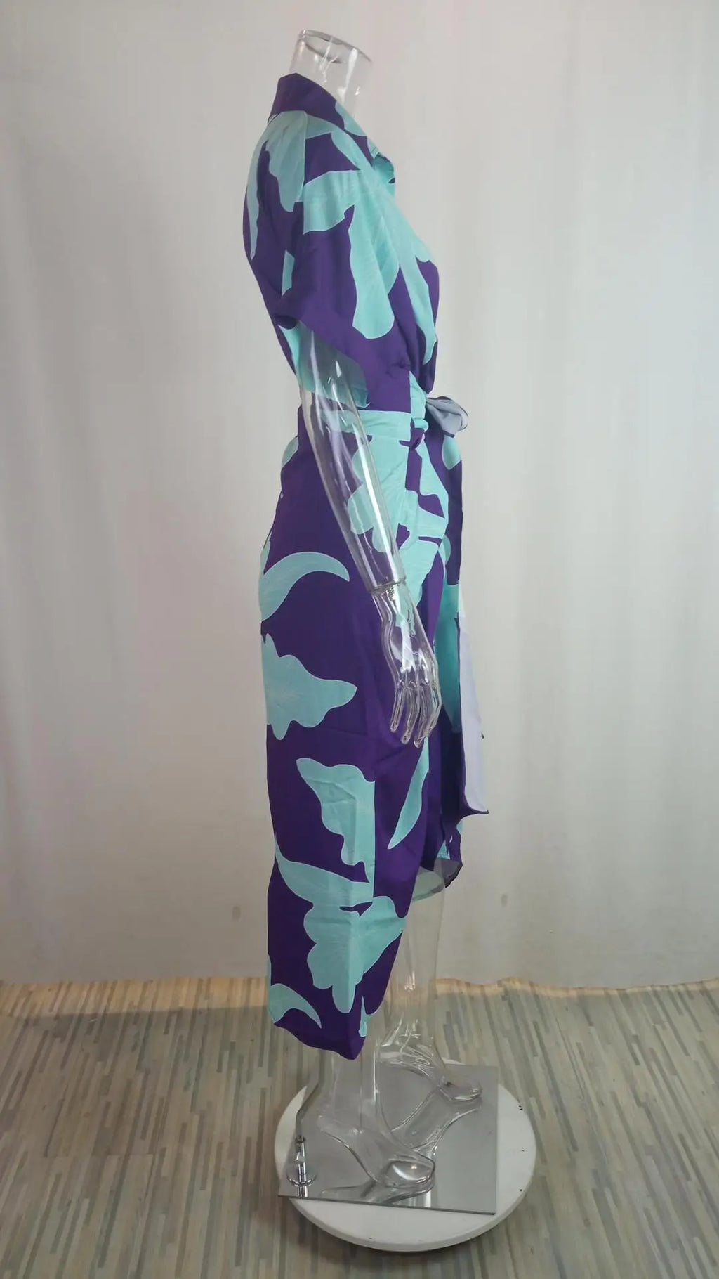 Elegant Dresses For Lady Vestidos 2026 Woman Dress Vestido Commuting Temperament Printed Irregular Leace-up Lapel Slim Contrast