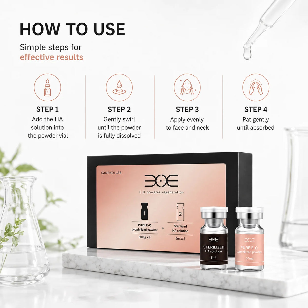 SANENDI LAB E-O Serum Hyaluronic Acid South Korea Skin Care For Face Smoothing Hydtation Glow Home Care Der.pen Exomes Solution
