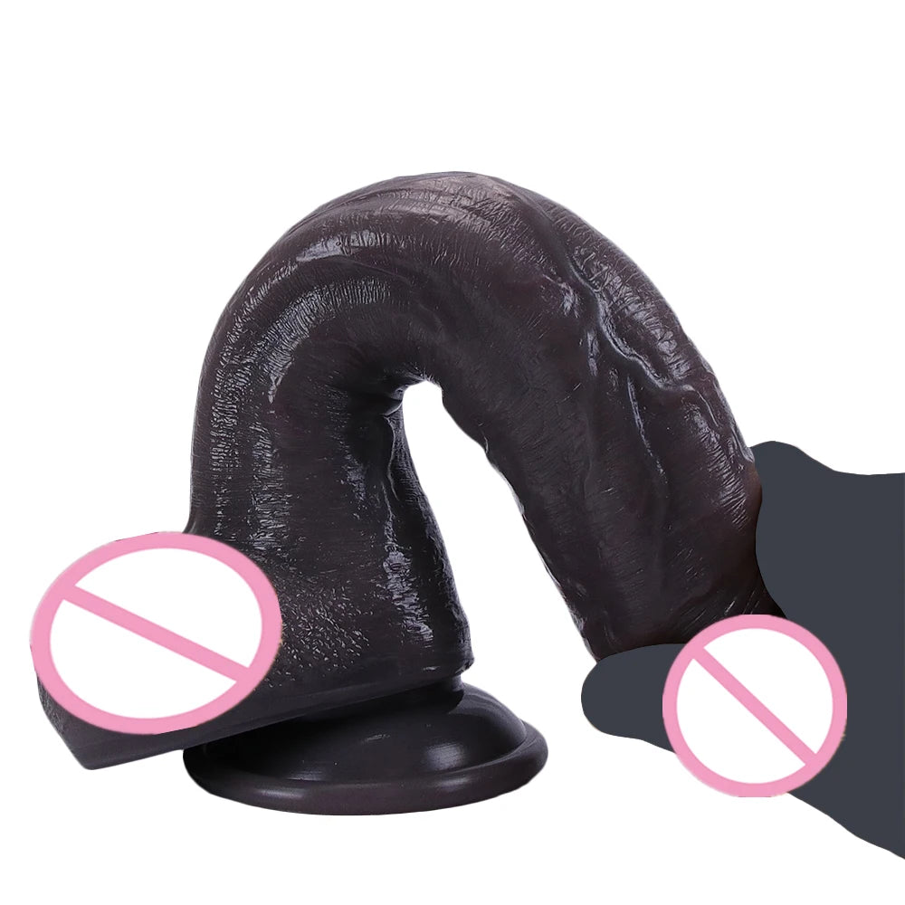 Sexy Black Dildo Realistic Penis Soft Silicone Adult Women Vagina Orgasm Anal Plug Sex Toys Juguetes Sexuales Female Masturbator