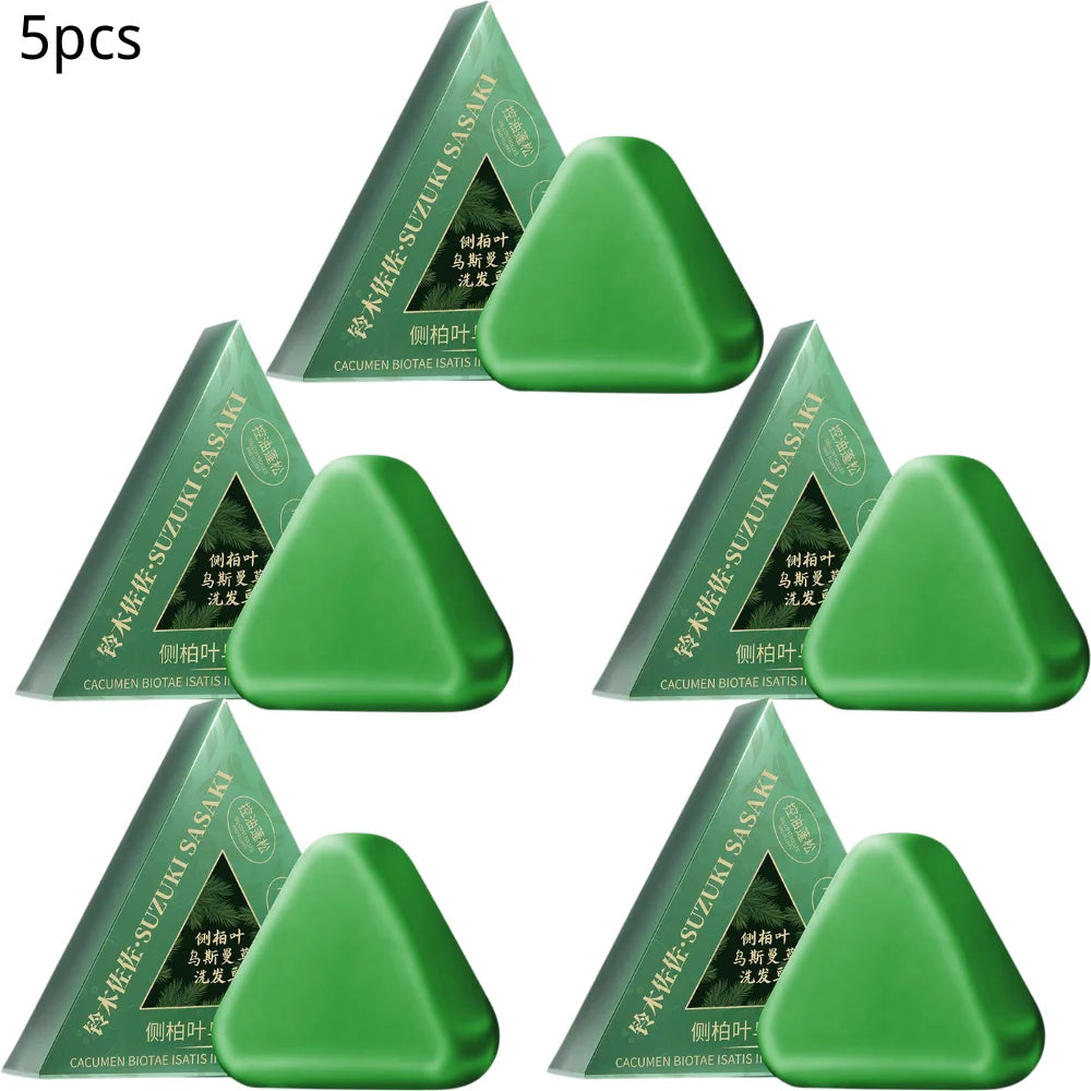 1/5pcPlatycladus Orientalis Shampoo Soap Usmanthus Sinensis Shampoo Soap Nourishing Gently Clean For All Hair Type Natural Plant