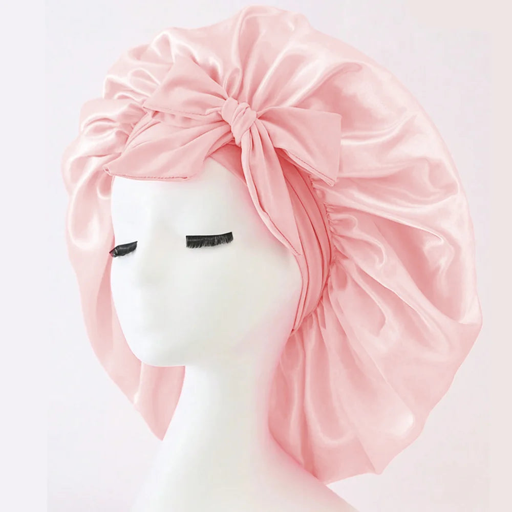 Women Satin Solid Sleeping Hat Night Sleep Cap Hair Care Bonnet Nightcap for Women Men Unisex Cap Bonnet De Nuit Shower Turban
