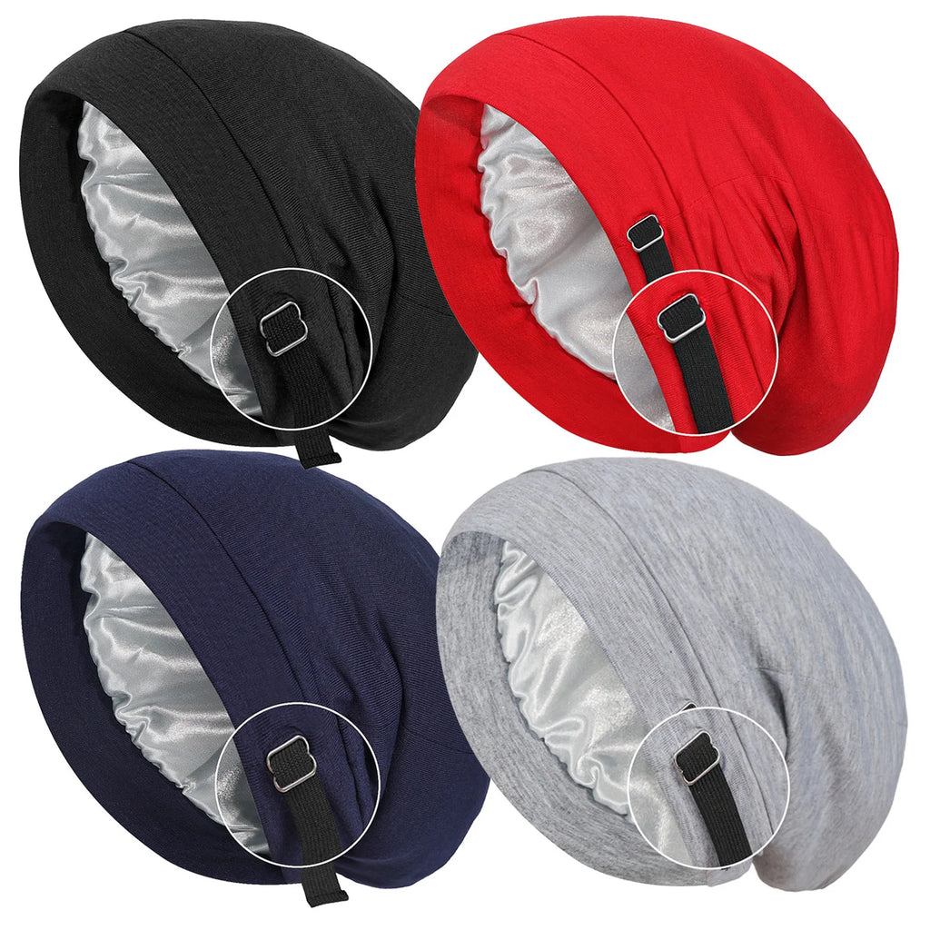 Silk Satins Bonnets For Sleeping Versatile & Stylish Design Birthday Present For Women,Comfortable Adjustable Hair Bonnets