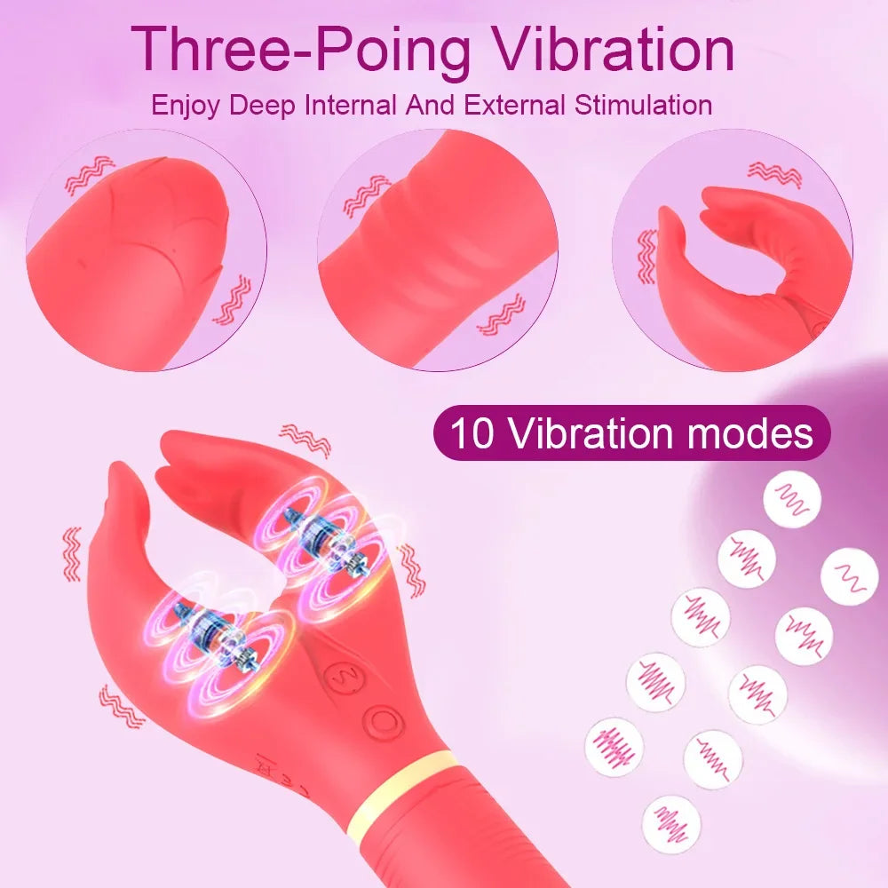 Sex Toys for Women G-spot Vibrator Dildo Nipple Licking Clamp Clit Stimulator Powerful Vibrating Adult Toys Female Masturbation