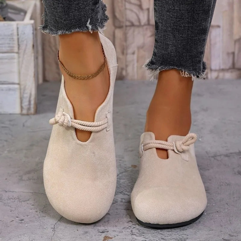 Retro Flat Shoes New Design Shallow Loafers Women's Casual and Comfortable Solid Color Women's Shoes Zapatos De Mujer
