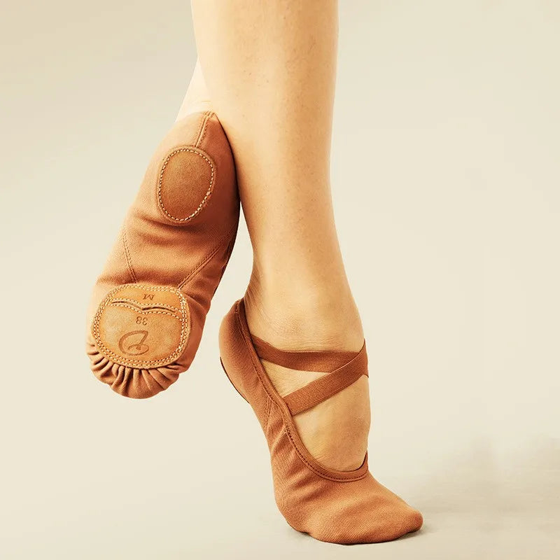 Ballet Shoes for Child and Adult Canvas Flats Ballet Dancing Slippers Classic Dance Shoes Soft Split-Sole Gymnastic Yoga Shoes