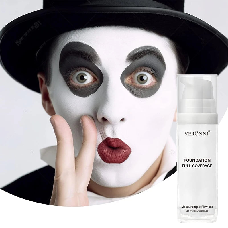 Professional White Face Foundation Matte Light White Blending Pure White Brightening Makeup For Cosplay Gothic Makeup Found
