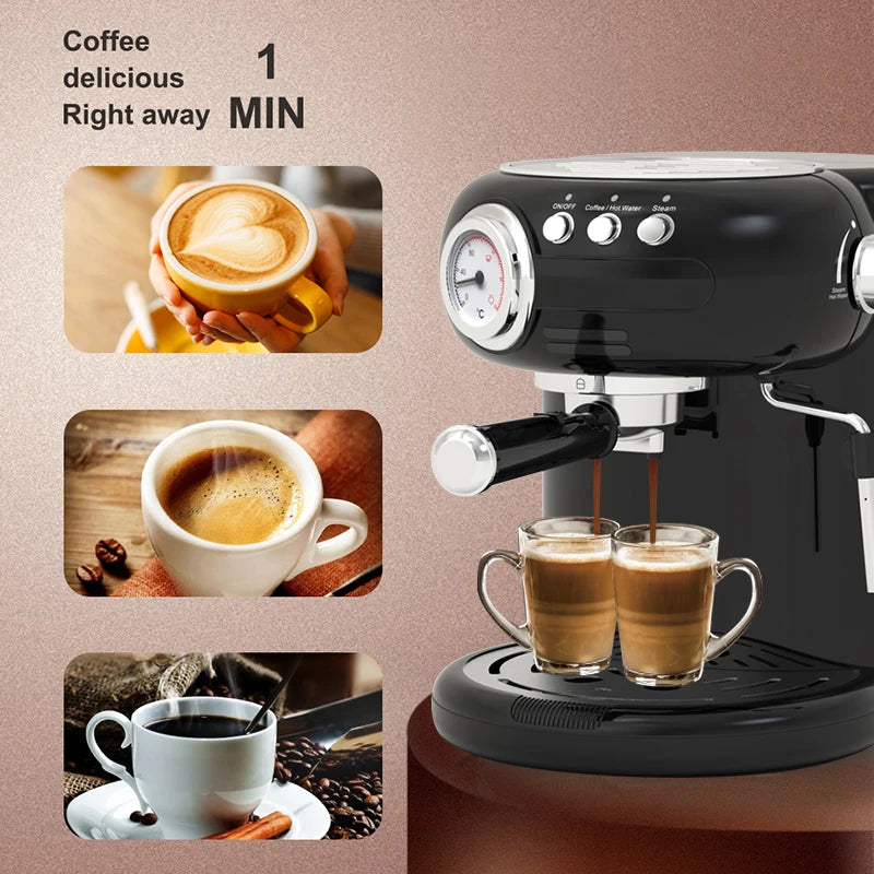 Electric 3-in-1 Automatic Coffee Brewer for Restaurant Use Cappuccino Espresso Maker for Hotels and Households