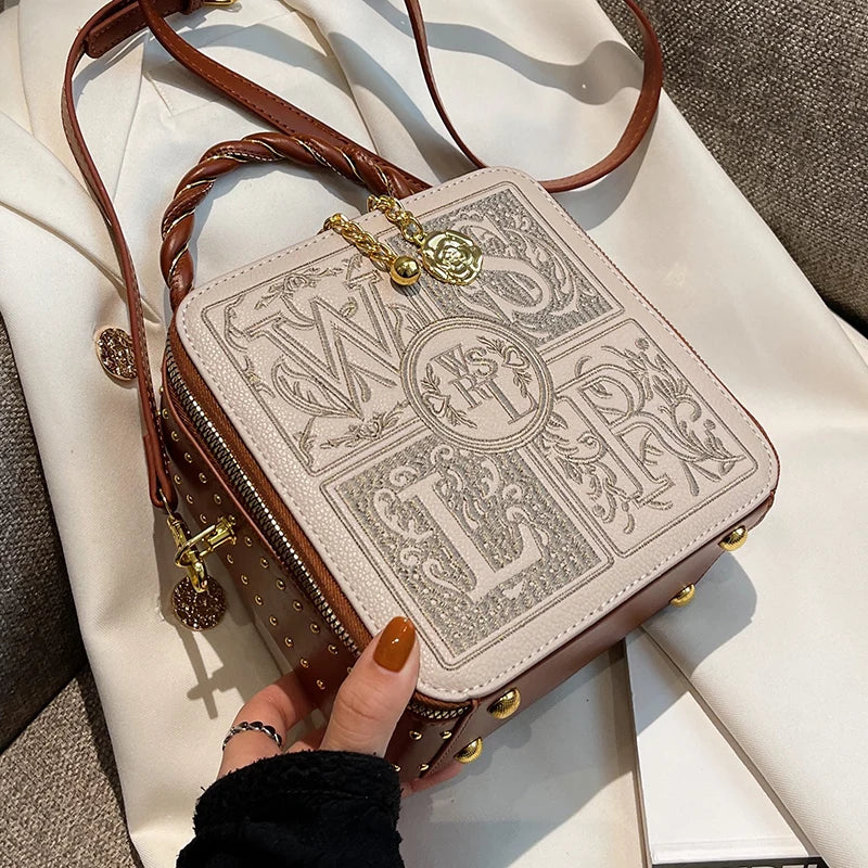 Designer Brand Retro Fashion Handbag Shoulder Cross-body Box Bags for Women Bolsos Mujer Hot Selling