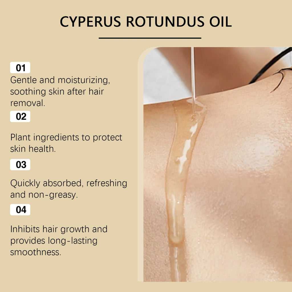 60ml Cyperus Rotundus Oil Body Hair Remover Oil For Armpit Legs Arms Hair Growth Inhibitor Skin Care Body Moisturizing Oil