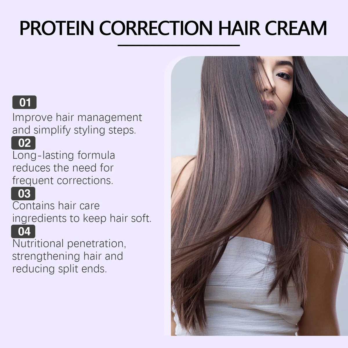 Protein Hair Straightening Cream Smoothing Curly Frizzy Hair Repair Damaged Hair Conditioner Reduce Breakage Nourish Hair Mask