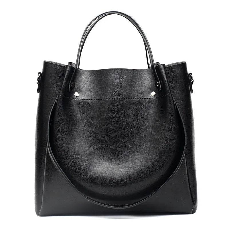 Women' Bucket Handbag, Large Capacity Casual Ladies' Shoulder Crossbody Bag, Soft PU Leather Commuting Bag