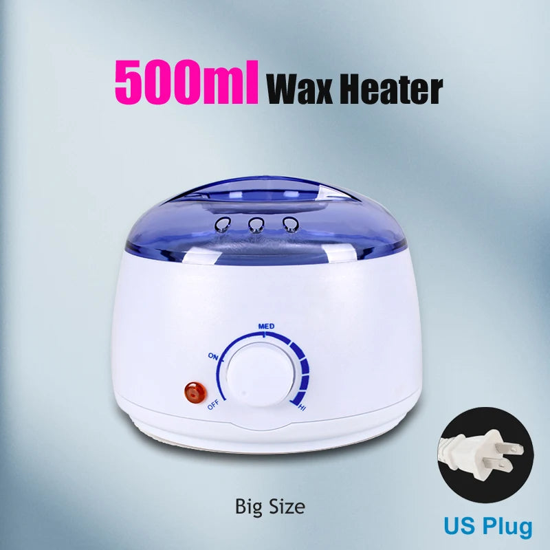 Depilatory Hair Removal Machine - Wax Melter Epilator Kit with Paraffin Heater Wax Beans Beads for Smooth Skin at Home Use
