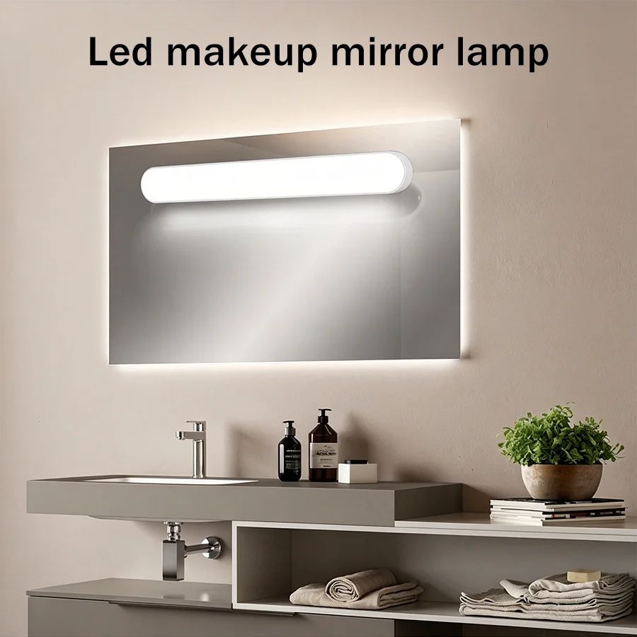 Led Makeup Mirror Lamp Touch Dimmable 3 Colors Rechargeable Magnetic Cabinet Lamp 30cm Makeup Light for Bathroom Bedroom Closet