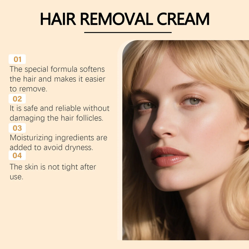 Hair Removal Cream Kit Improving Skin Texture Soothing Sensitive Skin Smoothing Refreshing Nourish Hydrating Painless Depilatory