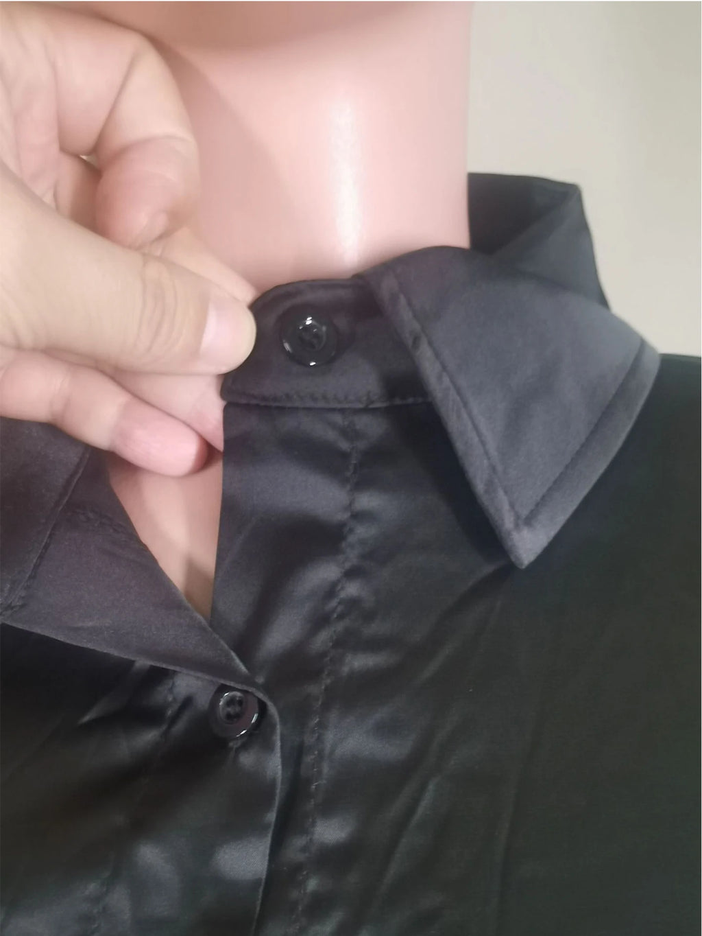 Sexy summer women's casual dresses black mini satin shirt dress woman elegant long sleeve birthday party evening dresses vestido