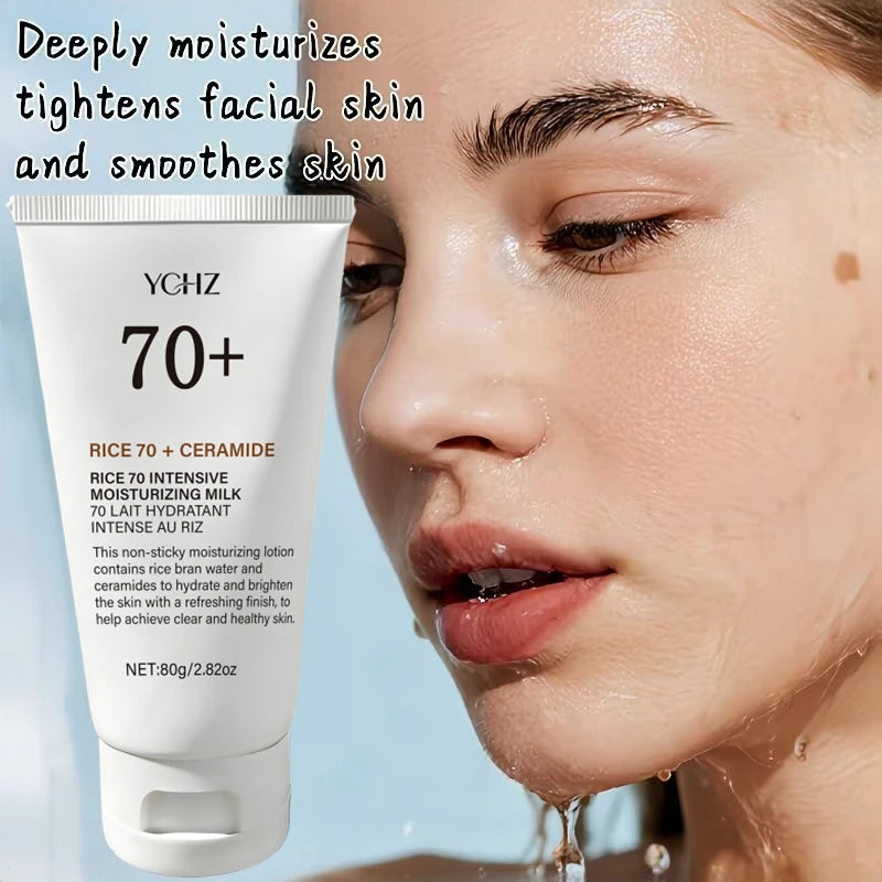 Rich Moisturizing Rice 70+ Original Cream - Contains Niacinamide, Deeply Hydrates, Firms the Skin, Soothes All Skin Types, Refines Pores, Nourishes Dry and Fragile Skin, and Imparts a Natural Glow