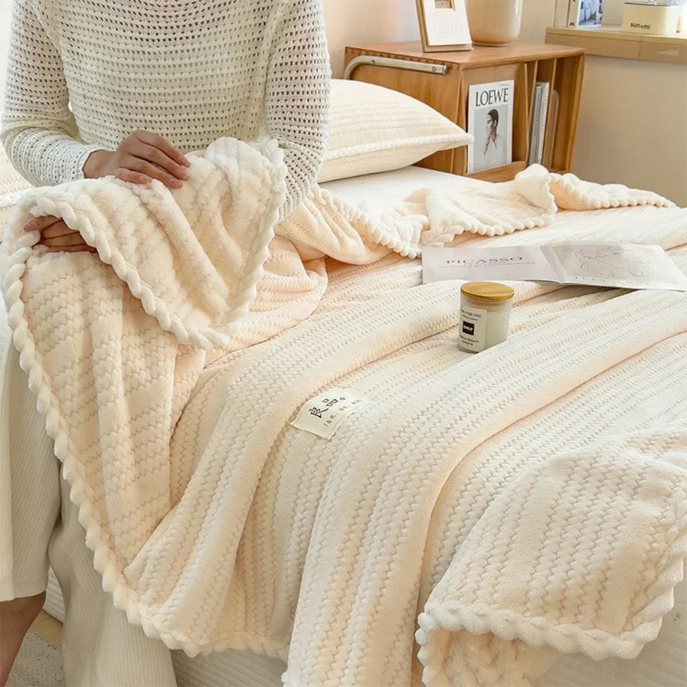 Winter Blanket Thickened Warm Lamb Wool Leisure Blanket Home Warm Soft Bed Cover Office Sofa Lunch Breaking Nap