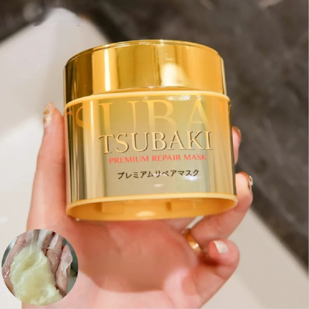 Japan TSUBAKI Premium Repairing Hair Mask - Pink Limited Packaging - Improve Split Frizz Damage Hair Smoothing Salon Hair Care