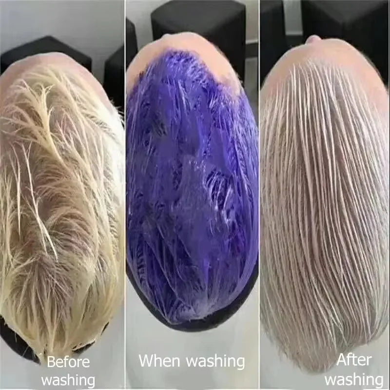 300Ml Color Fixing Purple Shampoo Lock Color Cover Gray Hair Fade Yellow After Bleach Hair Dye Long Lasting Non-irritating Care