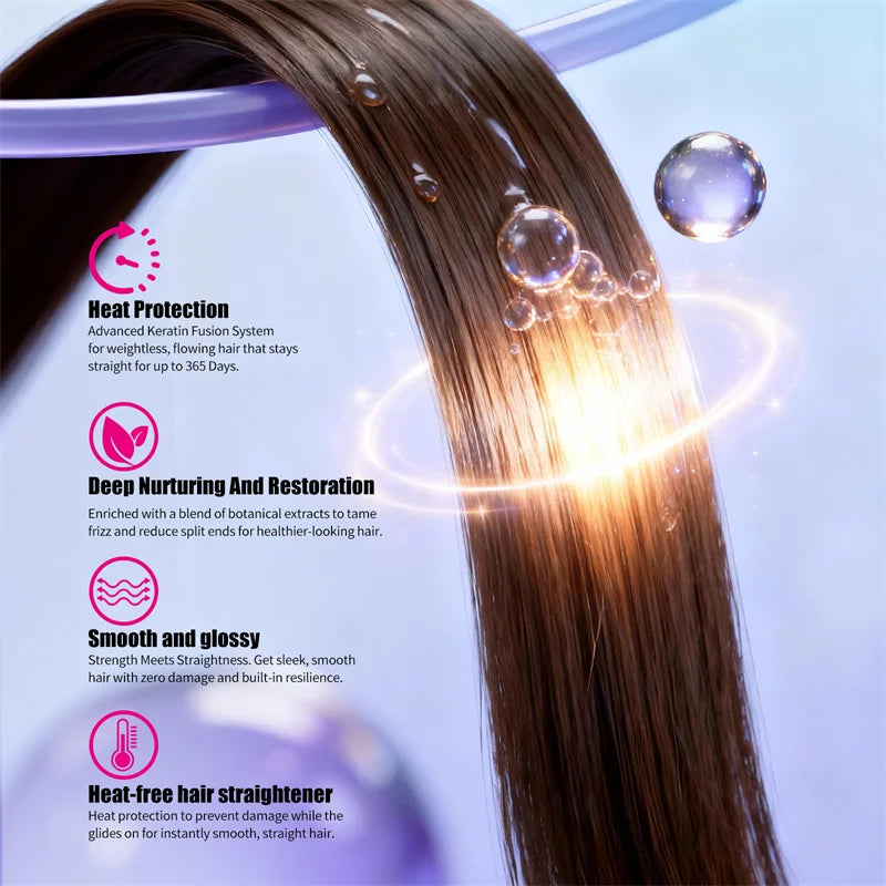 Hair Straightening Cream with Comb Repair Hair Frizz Permanent Salon Curly Straightening Mask Protein Smooth Keratin Hair Care