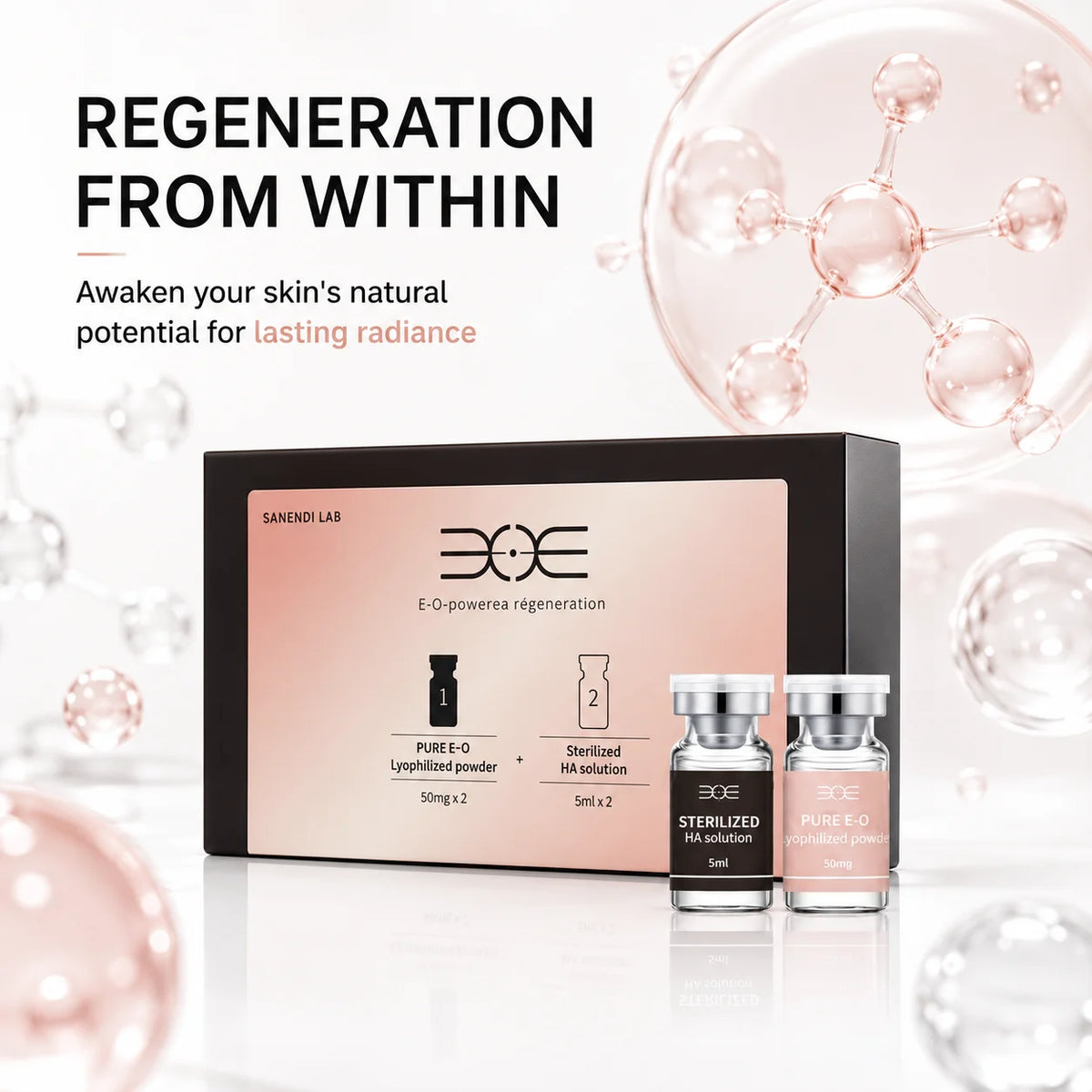 SANENDI LAB E-O Serum Hyaluronic Acid South Korea Skin Care For Face Smoothing Hydtation Glow Home Care Der.pen Exomes Solution