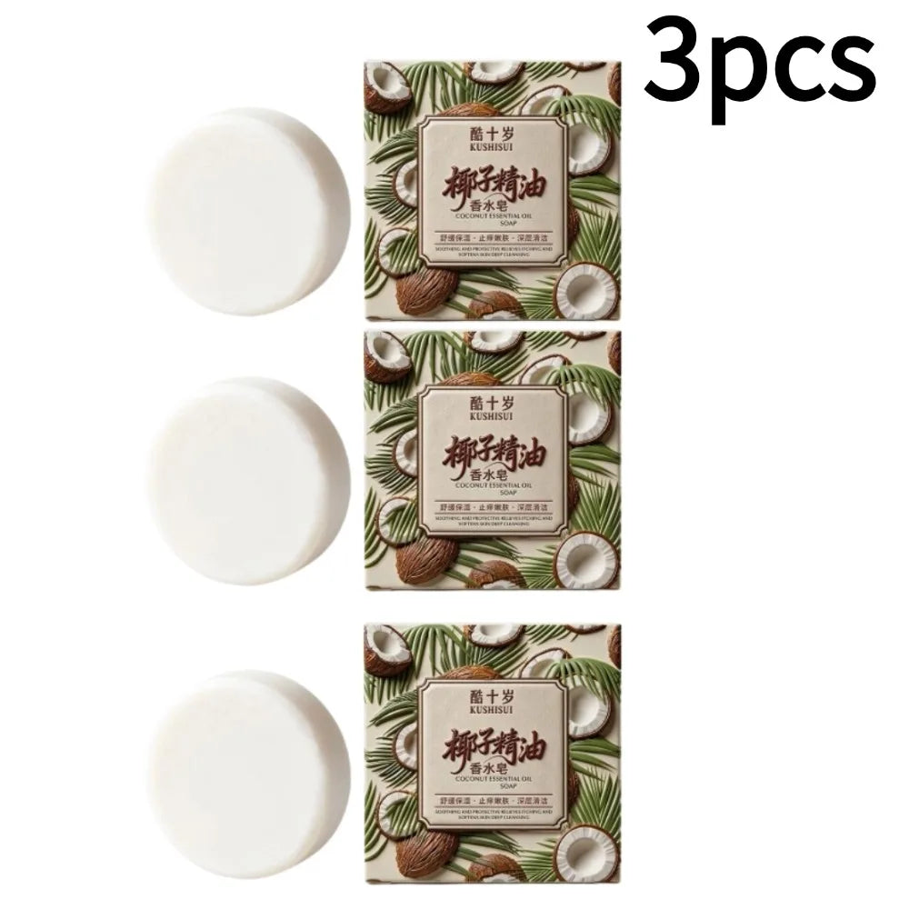 Coconut Milk Soap Pure Plant Extract Handmade Soap Deep Cleansing & Oil Control,Gentle Soothing & Moisturizing Skin Clean Soap