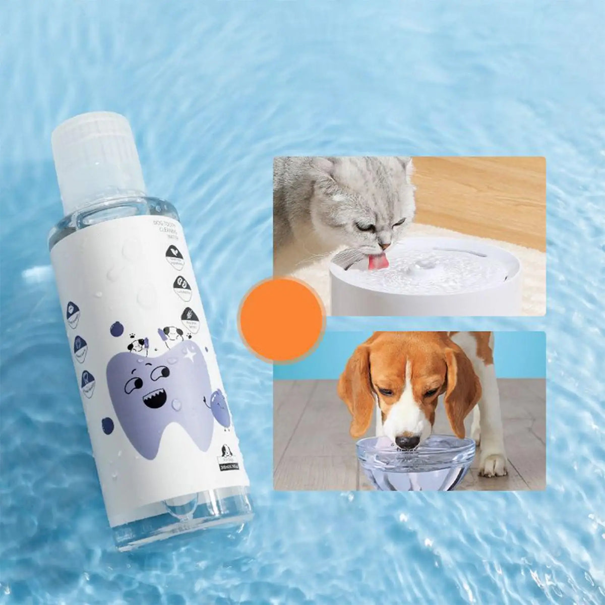 Dog Dental Water Additive 200ml Fresh Breath Teeth Care Solution Plaque Tartar Remover for Dogs Cats Pet Teeth Cleaning Care