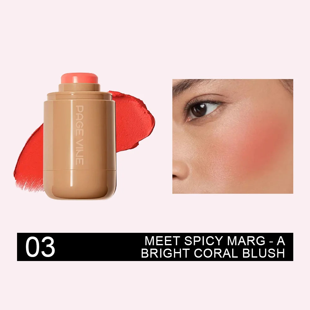 Multi-use Blush Stick Lip Cheek Eyes 3-in-1 Cream Blush Natural Matte Nude Makeup Long Lasting