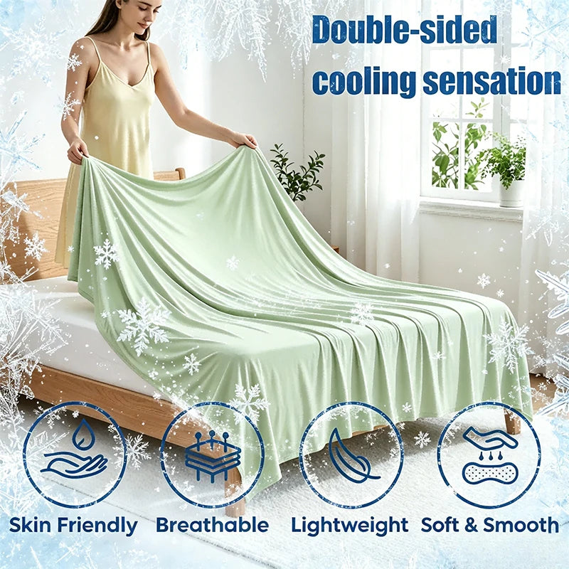 Summer Ice Silk Cooling Blanket Cold Touch AC Quilt Lightweight Ultra-Thin Blanket for Bed Sofa Breathable Quilt For Home Office