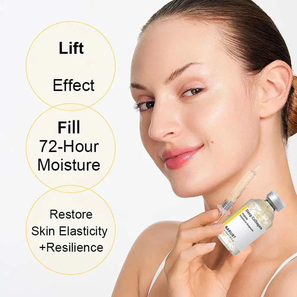 Korean Silk Collagen Peptide Ampoule Face Serum Set Anti-Wrinkle Firming Serum Lifting Moisturizer for Sagging Skin Care 40/50ml