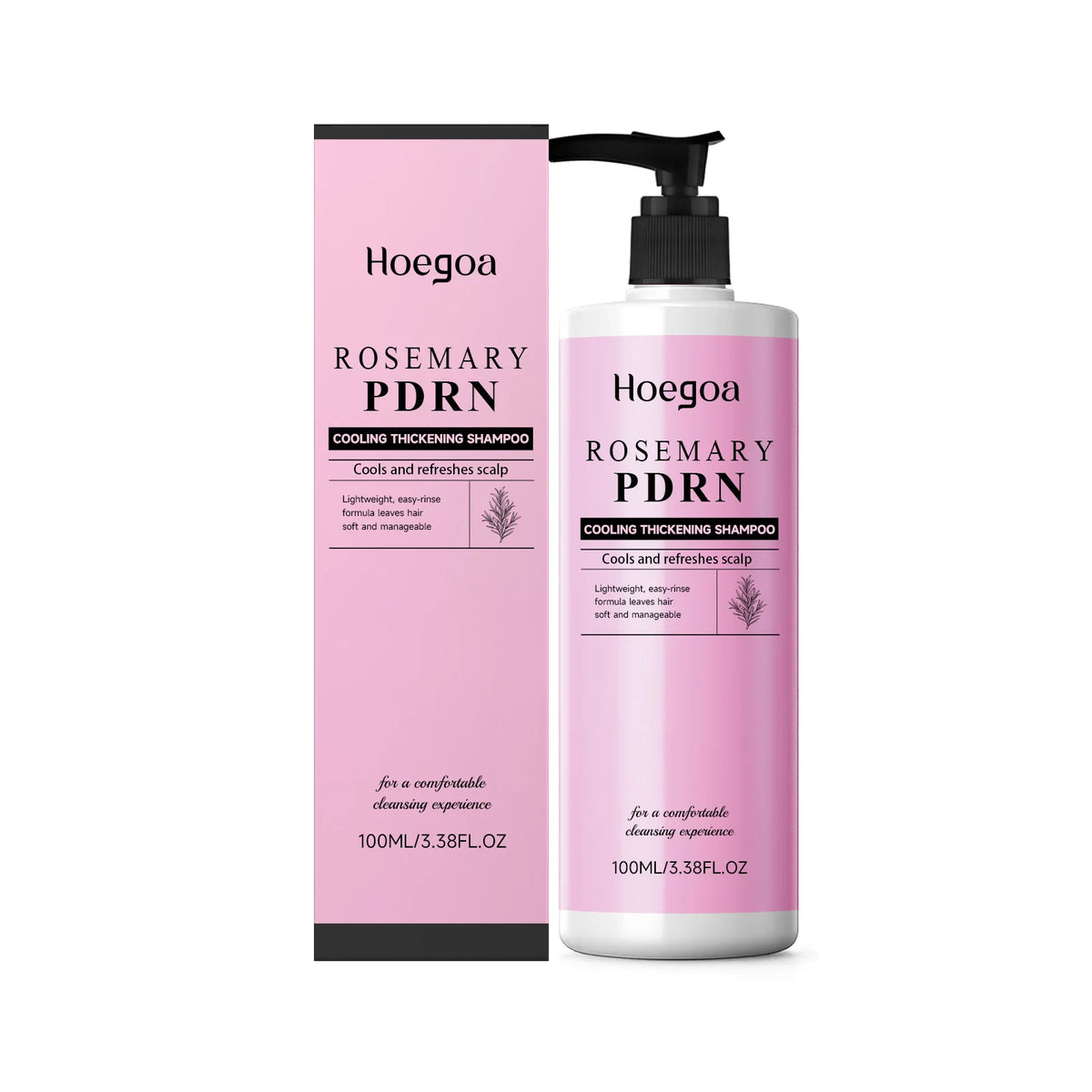Hoegoa Rosemary Shampoo Conditioner Set Cooling Scalp Refreshing Thickening Volumizing Strengthening Repairing Dry Hair Care Kit