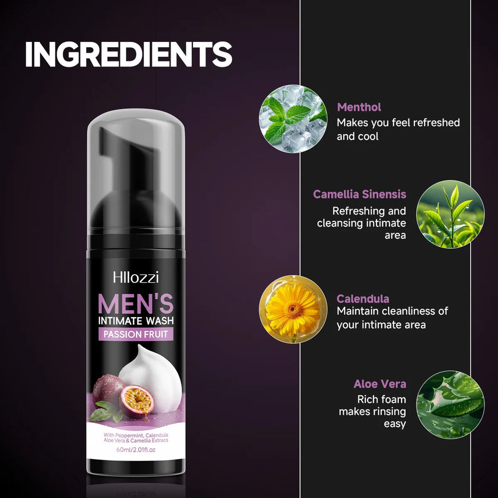 MEN'S INTIMATE WASH PASSION FRUIT: Superior Odor Control, All-Day Freshness & Gentle Daily Grooming Care. Designed for Hygiene.