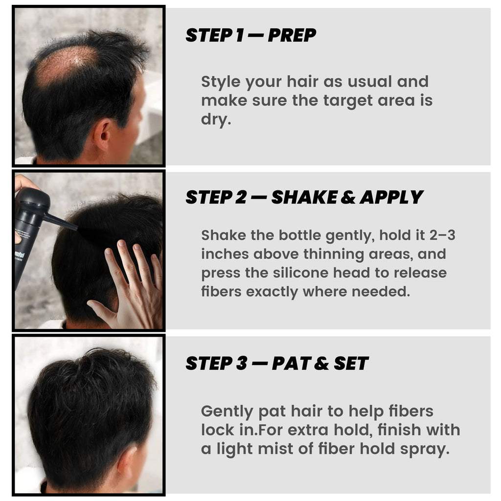 Adglamful 30g Hair Building Fiber - Spray Head Design, Precise Coverage, 5 Sec Quick Thickening for Sparse Areas & Styling